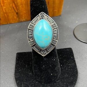 1.18.26-29 NWT Chun’s Howlite Turquoise-colored & Silvertone Geometric Ring (7)
